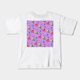 Inazuma Flowers Print (Violet) Kids T-Shirt